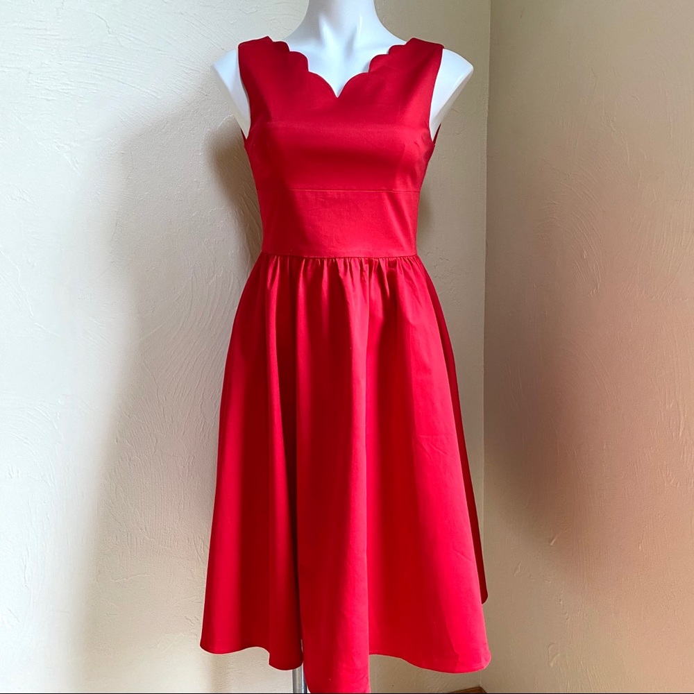 retro red sleeveless dress